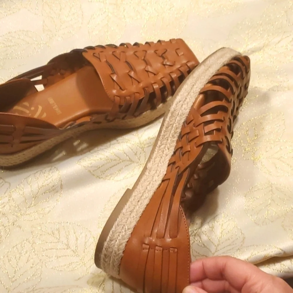 Sam & Libby Women's Asha Espadrille Saddle Slip On Shoes Brown Size 9